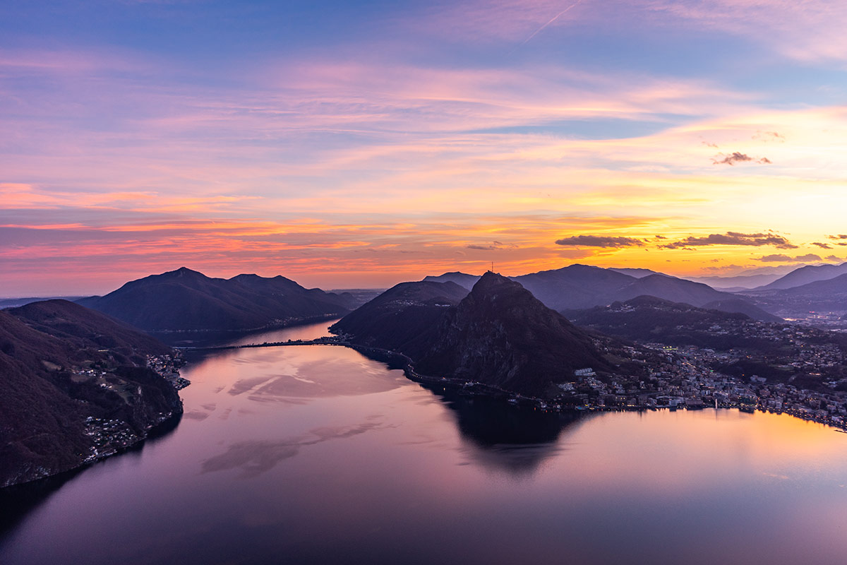 Lugano (Ticino/Switzerland), view from Monte Brè